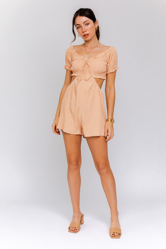 Off-Shoulder Cutout Romper