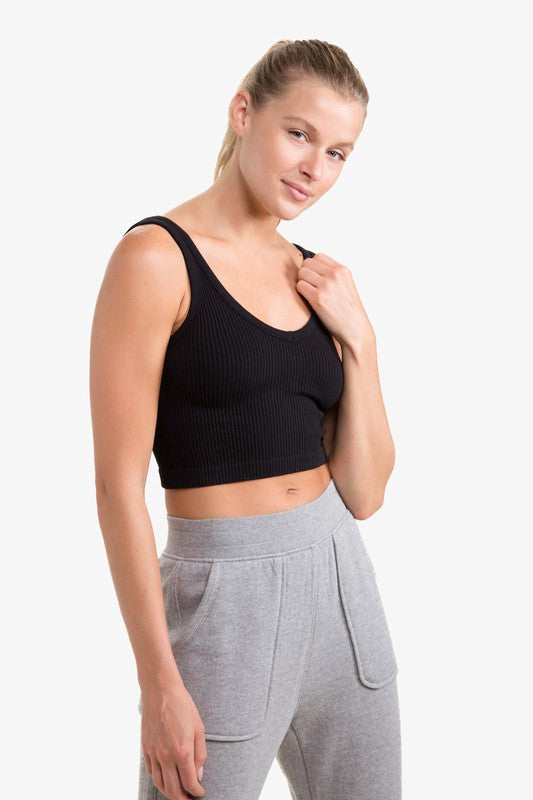 Ribbed Seamless Cropped Tank Top