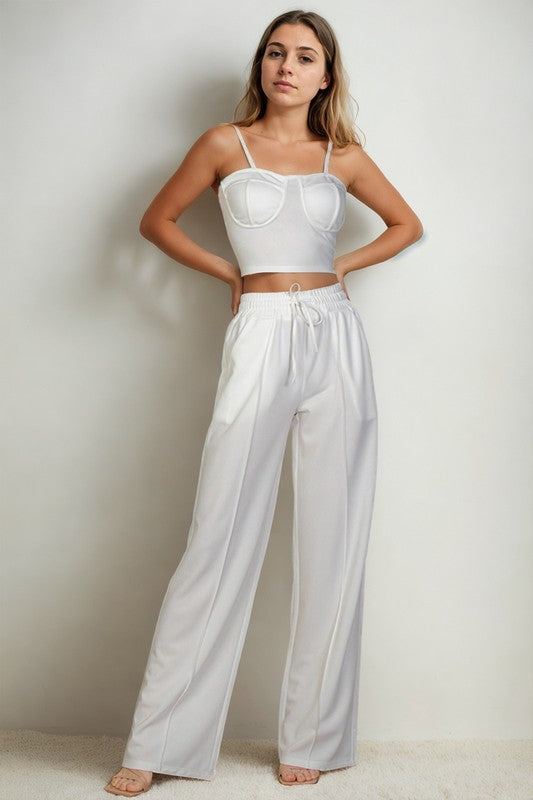 Cami Top & Slant Straight Pants