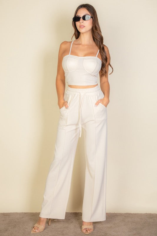 Cami Top & Slant Straight Pants