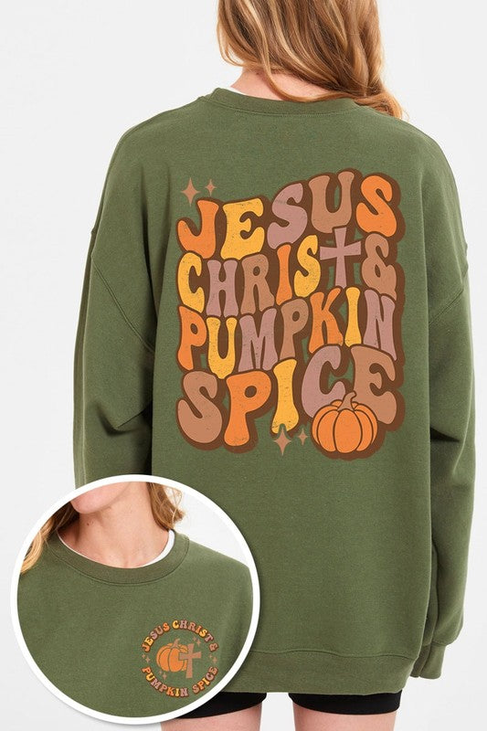 Jesus Christ & Pumpkin Spice Fleece Sweatshirts