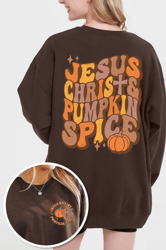 Jesus Christ & Pumpkin Spice Fleece Sweatshirts