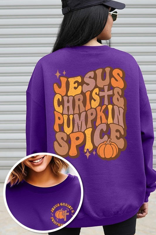 Jesus Christ & Pumpkin Spice Fleece Sweatshirts