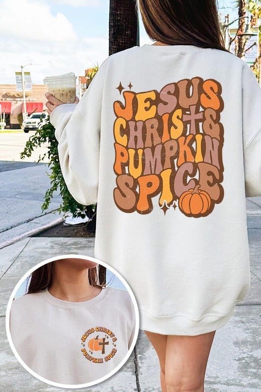 Jesus Christ & Pumpkin Spice Fleece Sweatshirts