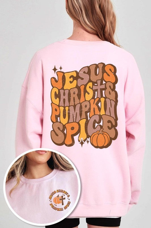 Jesus Christ & Pumpkin Spice Fleece Sweatshirts