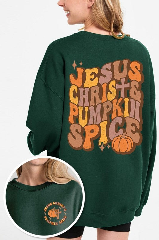 Jesus Christ & Pumpkin Spice Fleece Sweatshirts