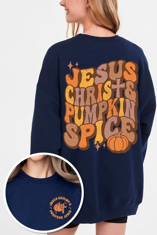 Jesus Christ & Pumpkin Spice Fleece Sweatshirts