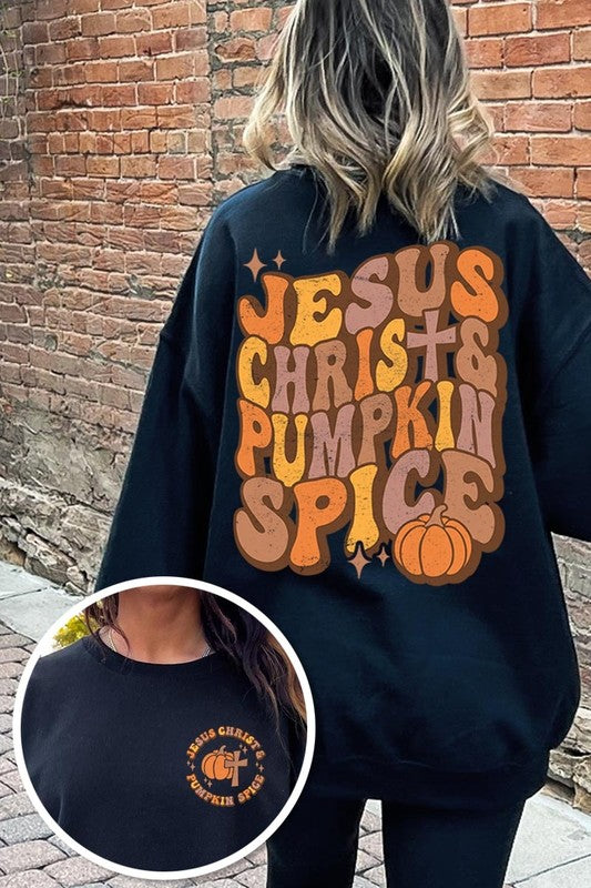 Jesus Christ & Pumpkin Spice Fleece Sweatshirts