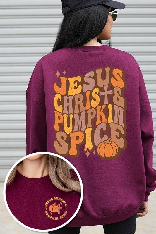 Jesus Christ & Pumpkin Spice Fleece Sweatshirts