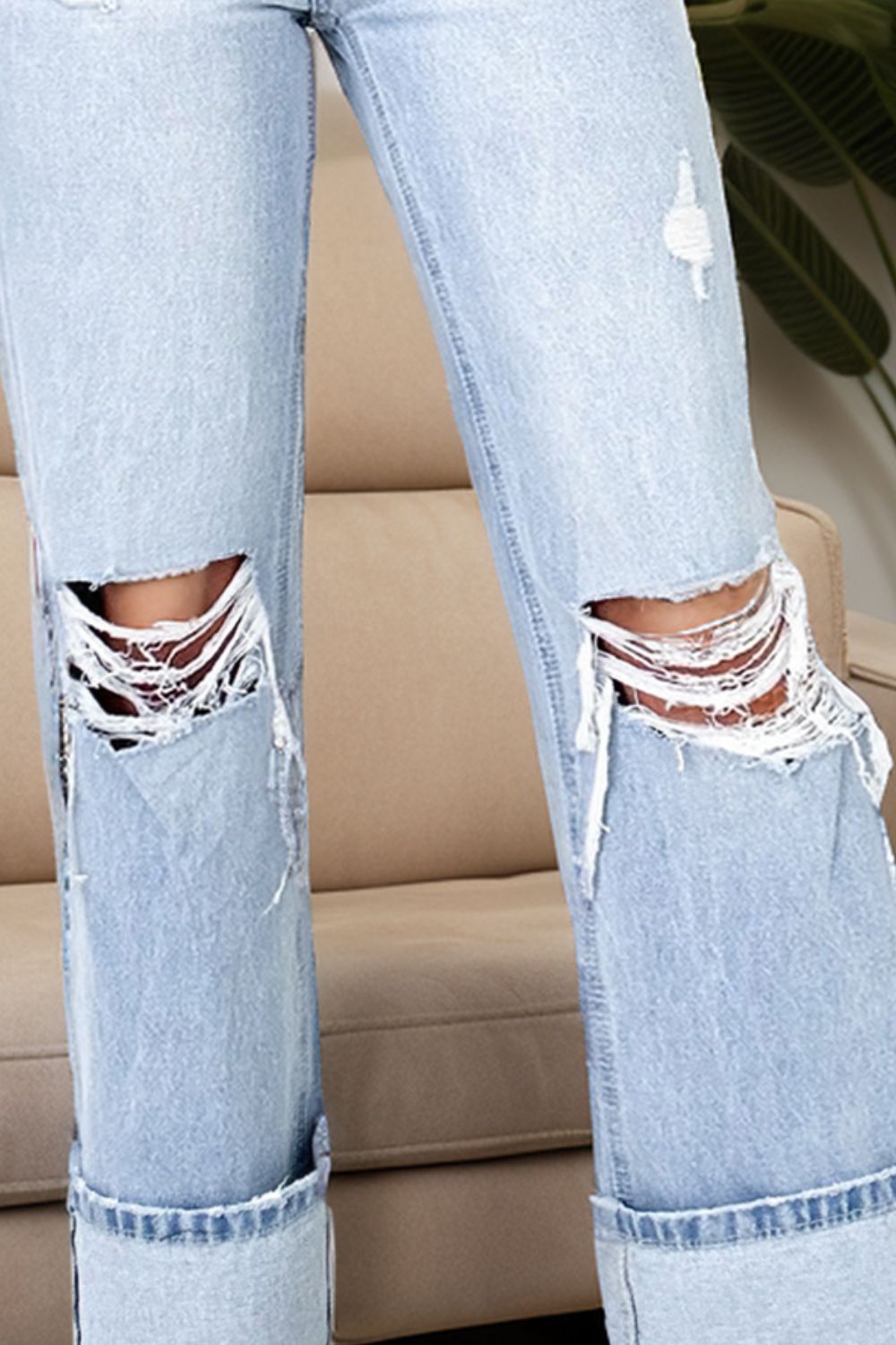 High Waist Jeans with Pockets