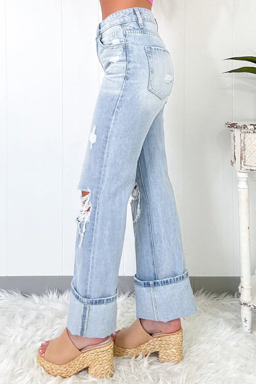 High Waist Jeans with Pockets